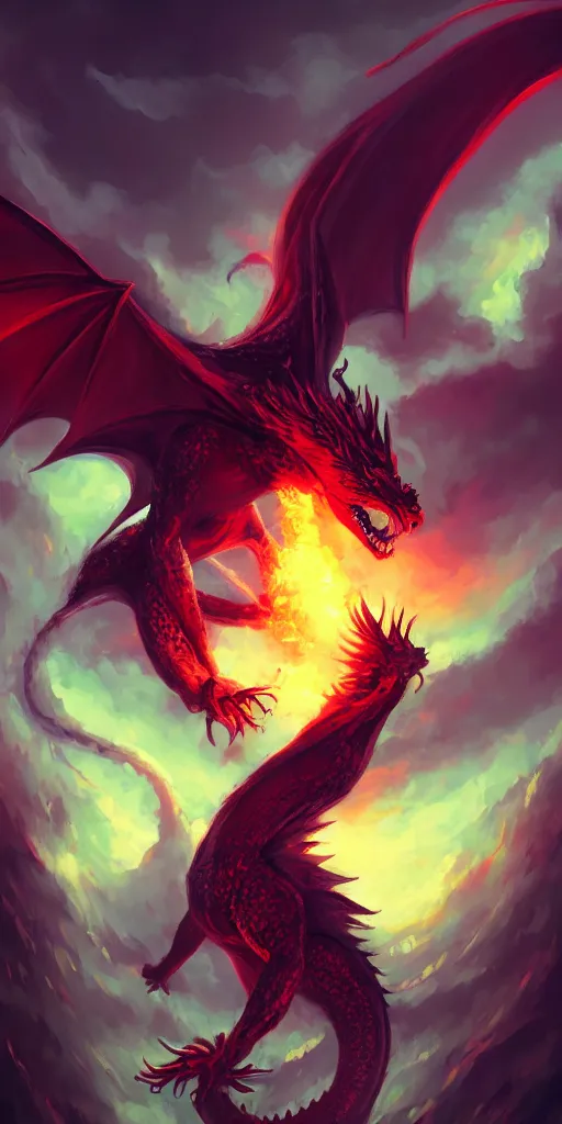 Image similar to dragon breathing fire by anato finnstark, phone wallpaper