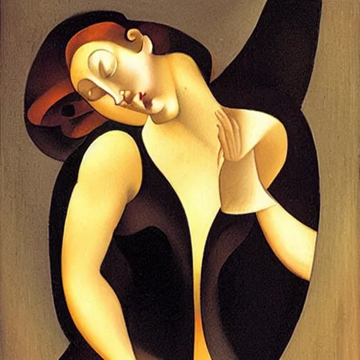 Prompt: a woman dancing by lempicka.