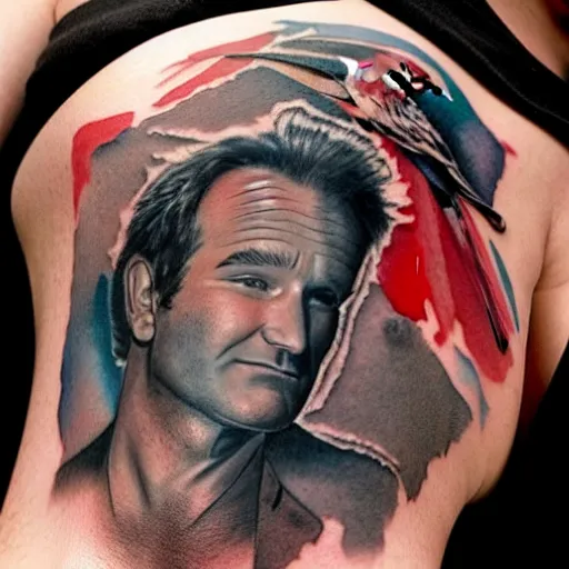 Robin Williams fans pay tribute to the actor by getting tattoos of his face  on their thighs  Daily Mail Online