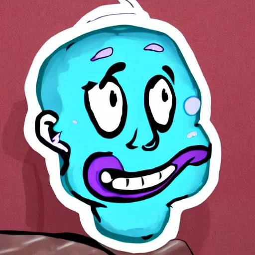 Prompt: cartoon bubblegum with a face