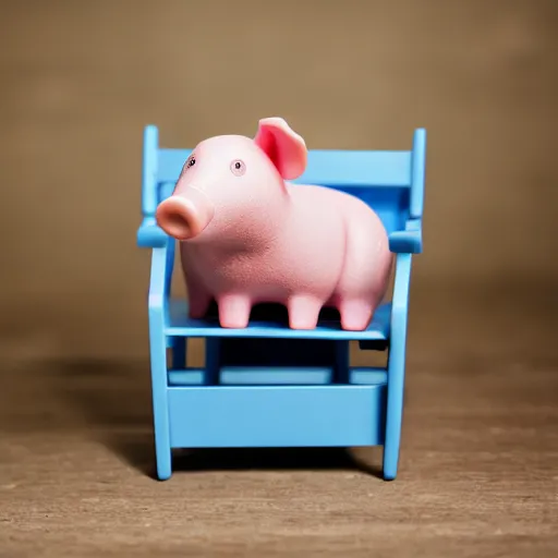 Image similar to photo of a pig sitting in a gaming chair next, taken with canon eos - 1 d x mark iii, bokeh, sunlight, studio 4 k