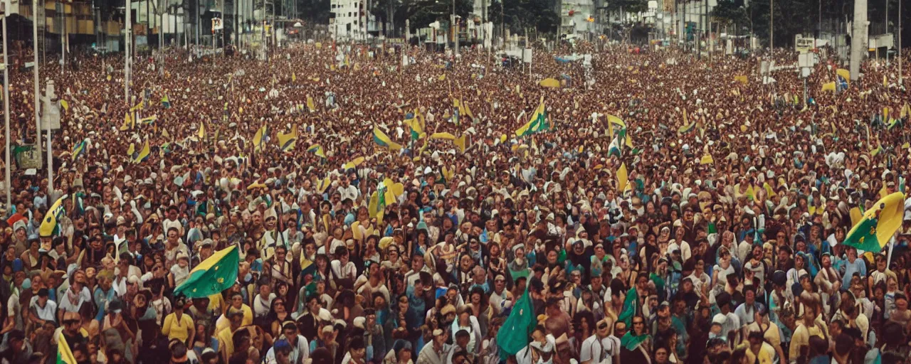 Prompt: protests against the dilma government, brazil, march 1 3 2 0 1 6, national geographic, canon 5 0 mm, cinematic lighting, photography, retro, film, kodachrome