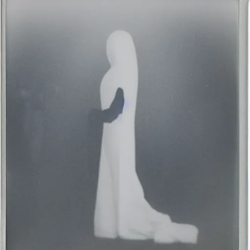 Prompt: polaroid of a ghost at ghost convention