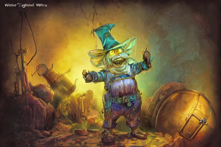 Image similar to polyethylene gnome,art by Patrick Woodroffe and Brian Lee Durfee and Neil Gaiman,trending on artstation, toxic lighting macro view,blueprint ,splash art,Toonami ,figurativism ,fat,