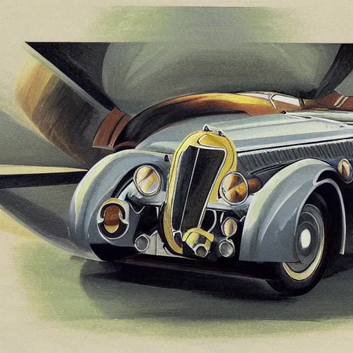 Image similar to award-winning, art deco, delahaye, concept art