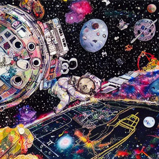 Prompt: Liminal space in outer space by David Choe