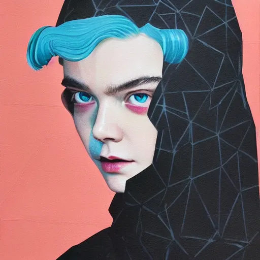 Prompt: Elle Fanning in Recon Armor picture by Sachin Teng, asymmetrical, dark vibes, Realistic Painting , Organic painting, Matte Painting, geometric shapes, hard edges, graffiti, street art:2 by Sachin Teng:4