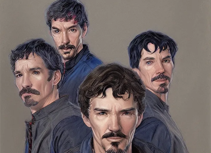 Image similar to a highly detailed technological portrait of stephen strange, james gurney, james jean