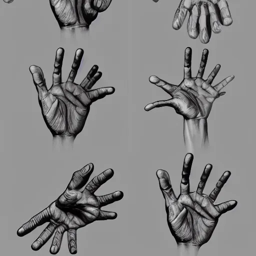 Image similar to Hands anatomy tonemapped in the style of Artstation