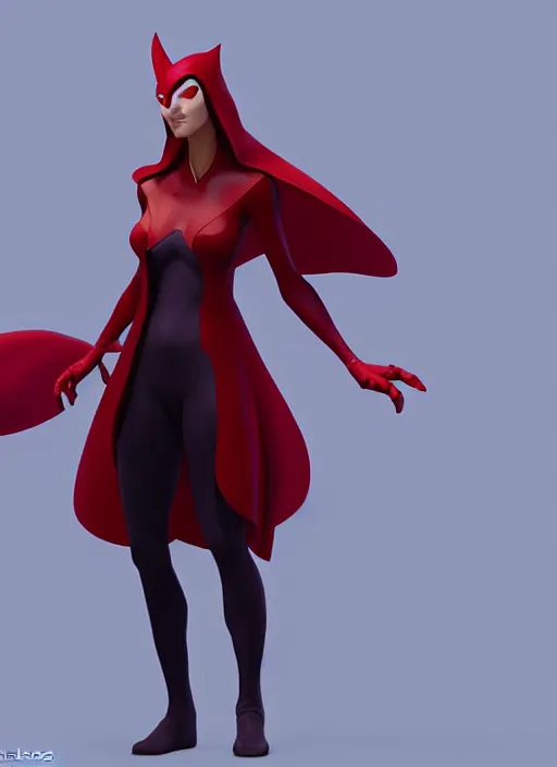 Image similar to scarlet witch, goro fujita, naturel, hyper detailed, digital art, trending in artstation, cinematic lighting, studio quality, smooth render, unreal engine 5 rendered, octane rendered, art style by klimt and nixeu and ian sprigger and wlop and krenz cushart.