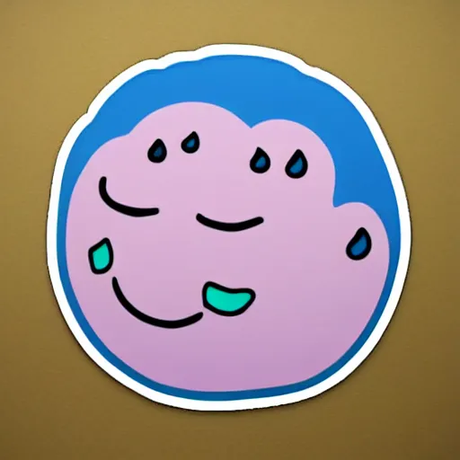 Image similar to Whatsapp sticker of a crying rain cloud.