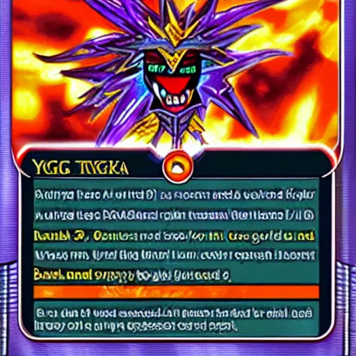 Prompt: banned yugioh card with long description, 12 star monster