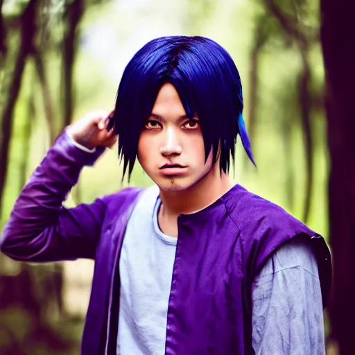 Image similar to photo of sasuke uchiha, iq 4, 1 5 0 mp, 5 0 mm, f 1. 4, iso 2 0 0, 1 / 1 6 0 s, natural light, adobe photoshop, adobe lightroom, photolab, affinity photo, photodirector 3 6 5