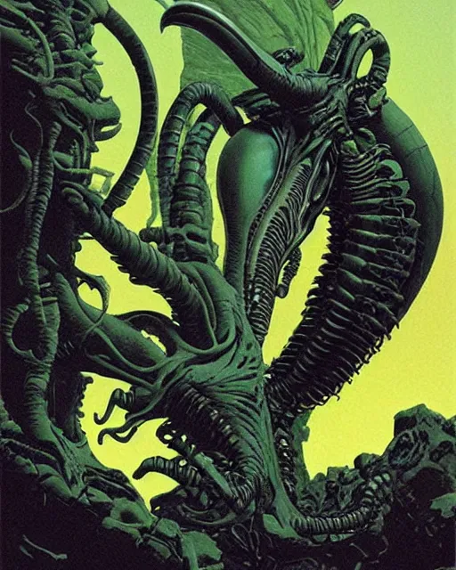 Prompt: alien xenomorph by roger dean