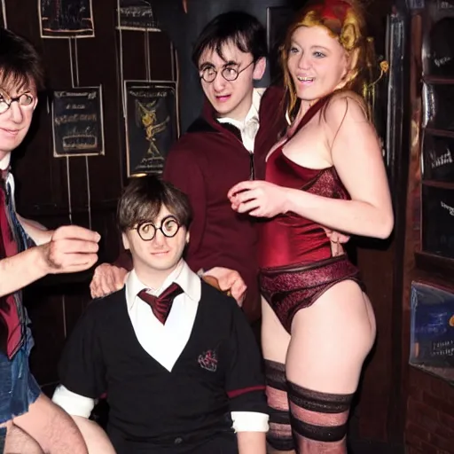 Prompt: harry potter in a strip club