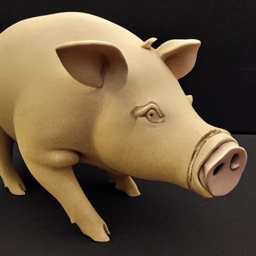 Image similar to sculpture of a pig, work in progress