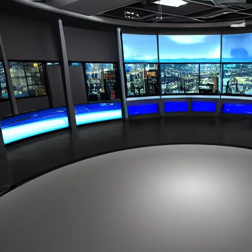 Prompt: TV news studio background, unreal engine, hyper realism, high detailed, 8k,
