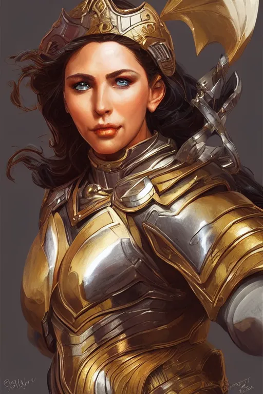 Image similar to amazon valkyrie athena, d & d, fantasy, portrait, highly detailed, headshot, digital painting, trending on artstation, concept art, sharp focus, illustration, art by artgerm and greg rutkowski and magali villeneuve