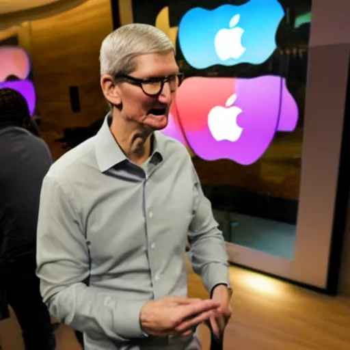 Image similar to tim cook as an apple