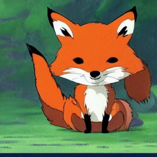 Image similar to cute fox by Studio Ghibli