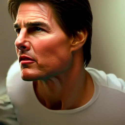 Prompt: photo of tom cruise with a nose bleed,