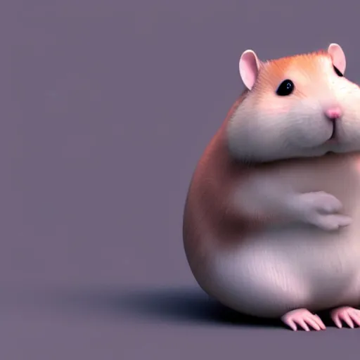 Prompt: fatty anthro hamster, 3 d render