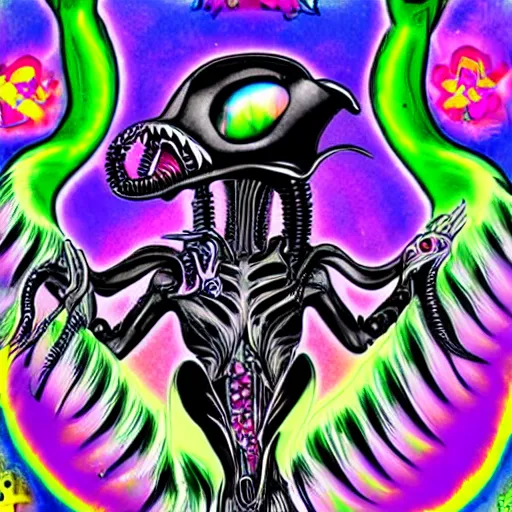 Image similar to lisa frank xenomorph