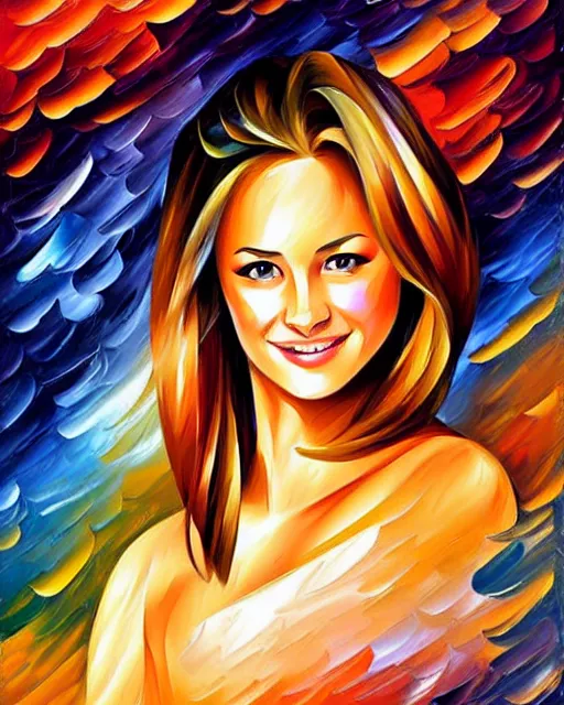 Image similar to girl artwork by leonid afremov, golden hour, illustration, highly detailed, simple, smooth and clean vector curves, no jagged lines, vector art, smooth, artstation