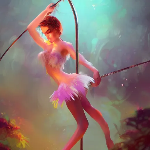 Prompt: fairy pole dancer, cinematic lighting, soft bokeh, fantasy, modern, colourful, highly detailed, digital painting, artstation, deviantart, concept art, sharp focus, illustration