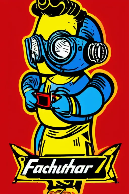 Image similar to fallout 7 6 retro futurist illustration art by butcher billy, sticker, colorful, illustration, highly detailed, simple, smooth and clean vector curves, no jagged lines, vector art, smooth andy warhol style