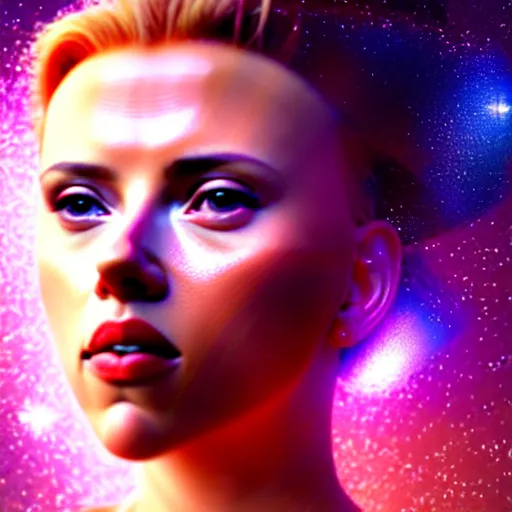 Prompt: a beautiful Scarlett Johansson as a Nebula an example of an emission nebula is widely spreaded in the galaxy in a style of Carl Larsson, Hyper detailed, 8K3d, Trending on Artstation. rendered in cinema4d, Vray Octane, Hyper realism.