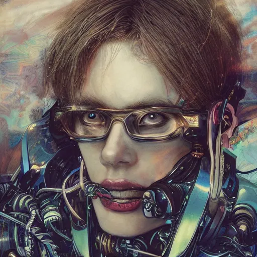 Prompt: a portrait of a character in a scenic environment by ayami kojima, hyperdetailed, cyberpunk, cool, cybernetically enhanced, trending on artstation