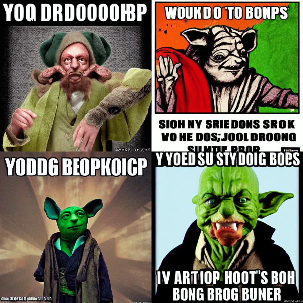 Prompt: Yodas dropkick stoner brother