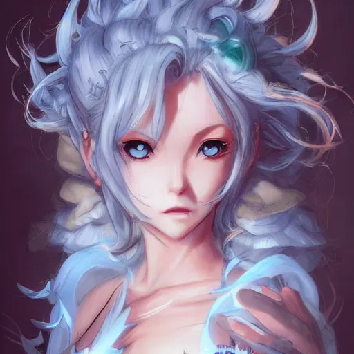 Image similar to character concept art of an anime stormy cloud goddess | | cute - fine - face, pretty face, realistic shaded perfect face, fine details by stanley artgerm lau, wlop, rossdraws, james jean, andrei riabovitchev, marc simonetti, and sakimichan, tranding on artstation