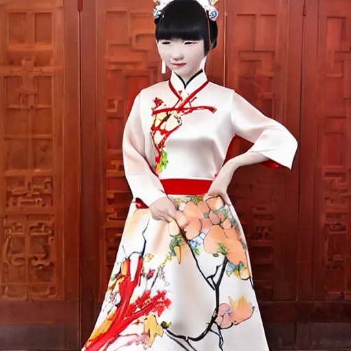 Prompt: a beautiful dress, chinese style, ghibli style - n