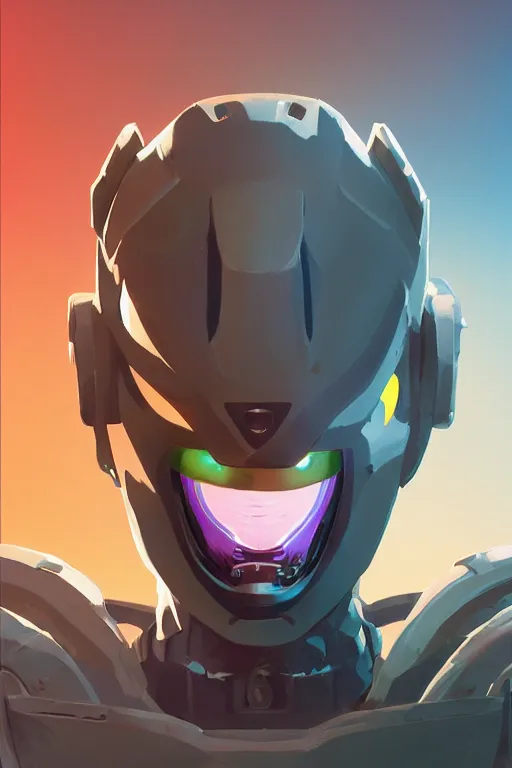 Image similar to epic mask helmet robot ninja portrait stylized as fornite style game design fanart by concept artist gervasio canda, behance hd by jesper ejsing, by rhads, makoto shinkai and lois van baarle, ilya kuvshinov, rossdraws global illumination radiating a glowing aura global illumination ray tracing hdr render in unreal engine 5