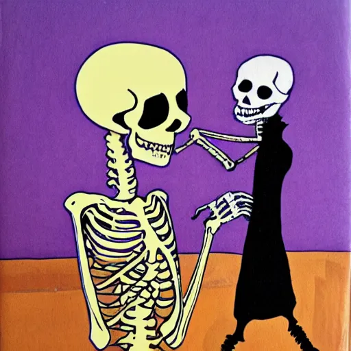 Image similar to A skeleton on a date with my mom