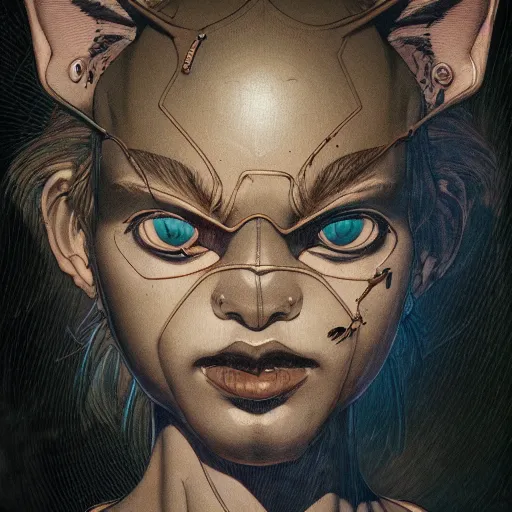 Image similar to citizen portrait soft light painted by james jean and katsuhiro otomo and erik jones, inspired by tribal blacksad, smooth face feature, intricate oil painting, high detail illustration, sharp high detail, manga and anime 1 9 9 9