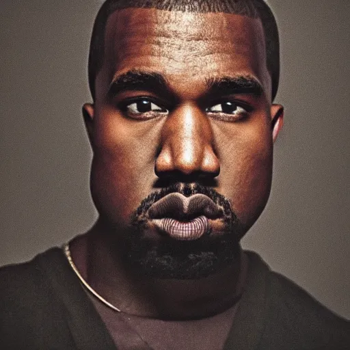 Image similar to the face of young kanye west at 2 1 years old, portrait by julia cameron, chiaroscuro lighting, shallow depth of field, 8 0 mm, f 1. 8