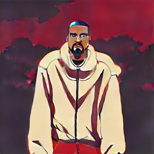 Prompt: key visual of kanye west, anime style