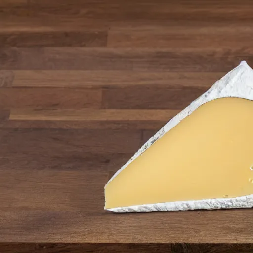 Image similar to a wedge of cheese with a green participation badge hanging from the side, stock art, 8K