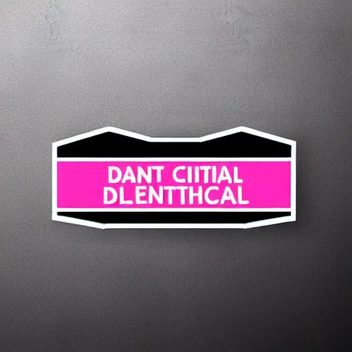 Image similar to a pink vector logo of dental clinic, designed, illustration, black color background