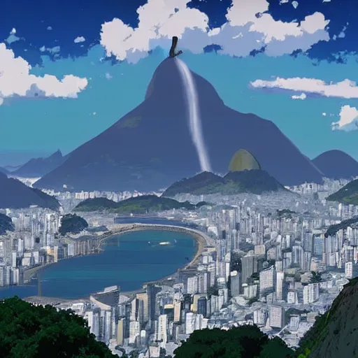 Prompt: rio de janeiro in an anime film, directed by makoto shinkai