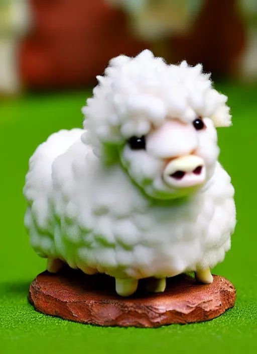 Image similar to 80mm resin detailed miniature of fluffy sheep, Product Introduction Photos, 4K, Full body, simple background