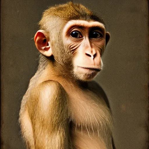 Image similar to a portrait of a monkey covered with pox, hives, bumps, highly detailed