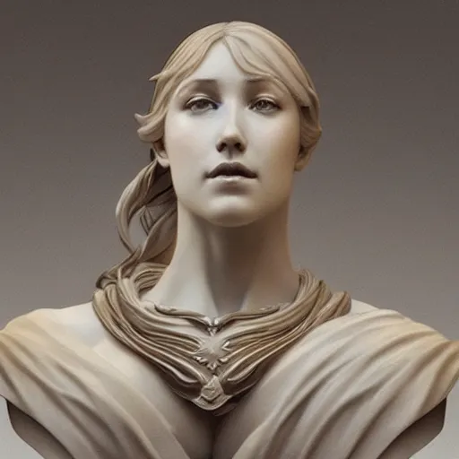 Prompt: beautiful lifelike award winning marble statue bust of gerald of rivia unreal engine octane render trending on art station artgerm greg rutkowski alphonse mucha cinematic atmospheric