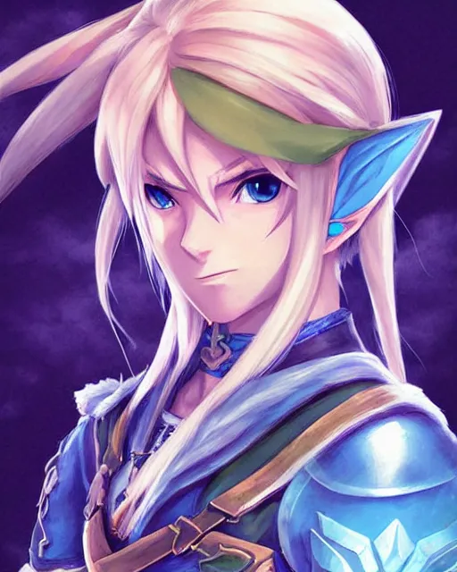 Image similar to Link Legend of Zelda anime character digital illustration portrait design by Ross Tran, artgerm detailed, soft lighting