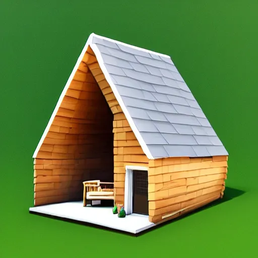 Prompt: a low poly wooden house on the white empty background, unreal engine, 3d mobile game