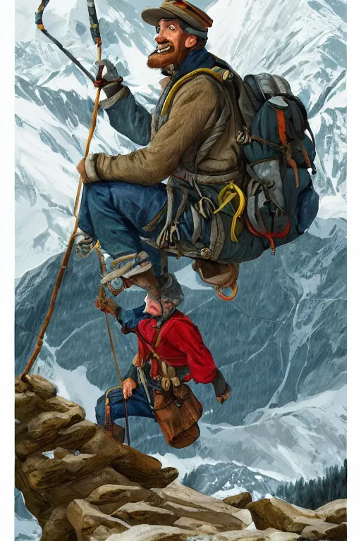 Image similar to alpinist illustration a storybook illustration trending on artstation