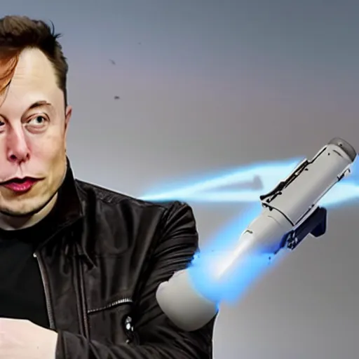 Image similar to Elon Musk invents valve's portal gun and using it to get to Mars